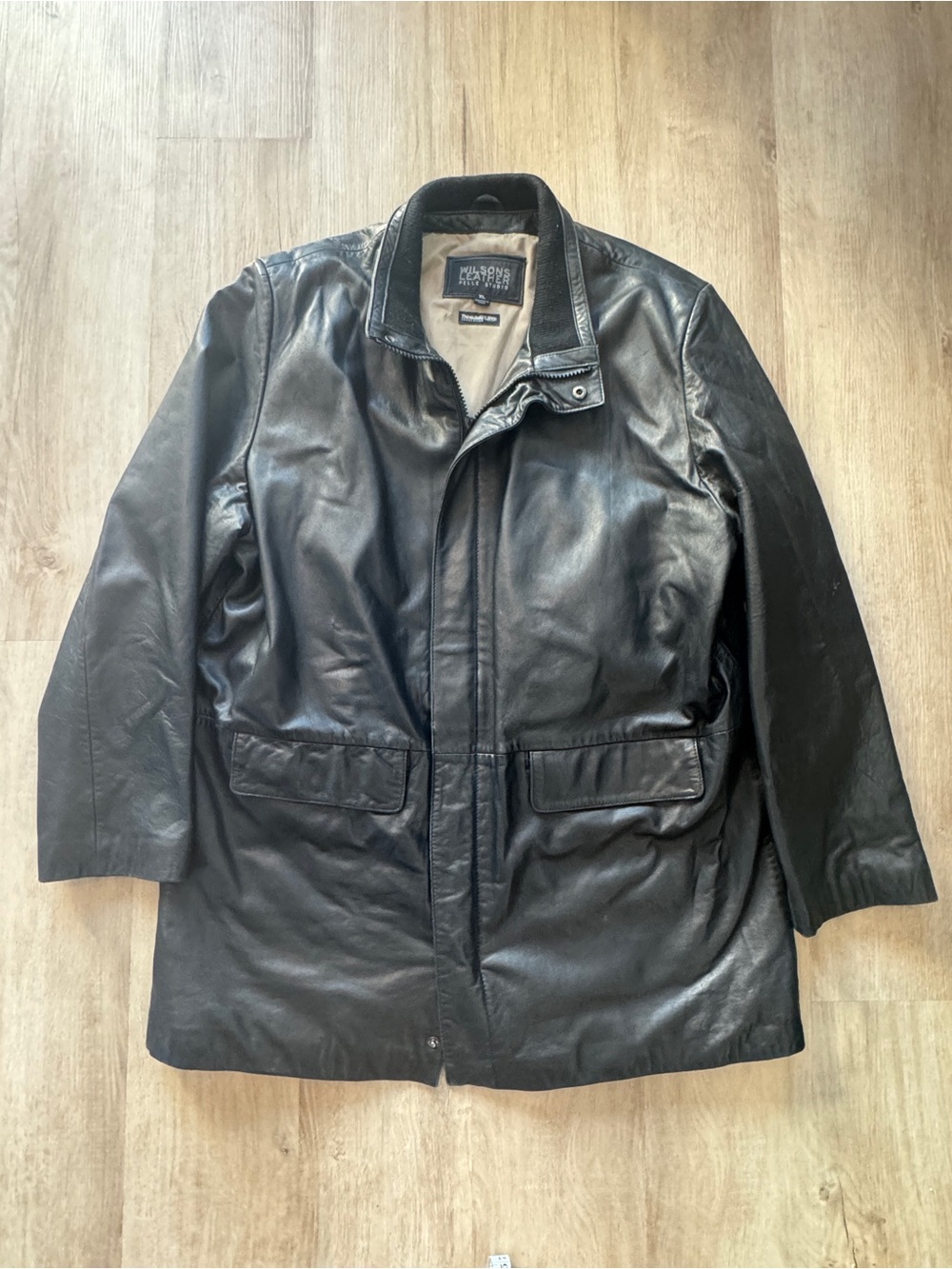 Wilsons Leather Pelle Stuidos Jacket Full Zip Thinsulate Black Leather XL